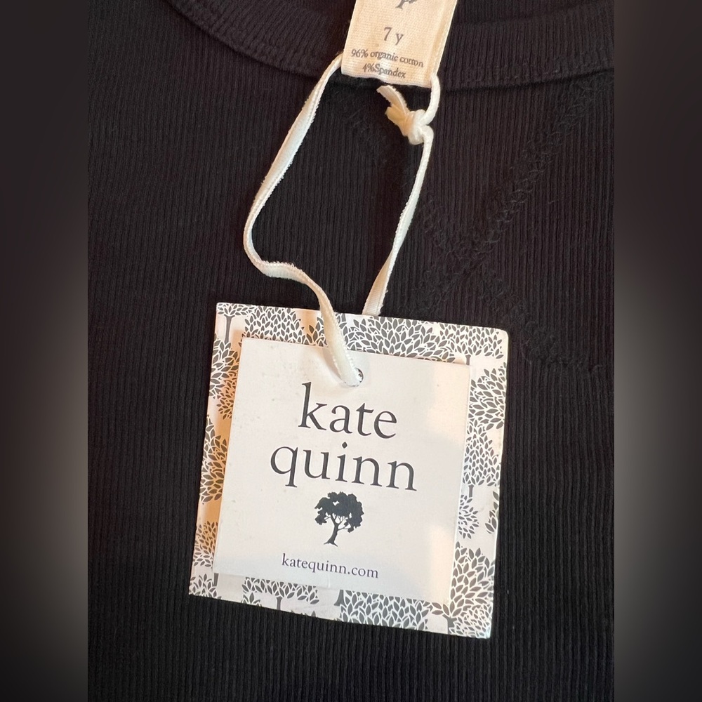 NEW 2 KATE QUINN girls Boxy Tee Shirts Solid Short sleeve Rust & Black - size 7y - Picture 4 of 6